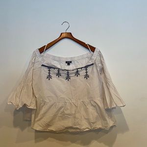 Women's A.N.A White Crop Top Blouse XL